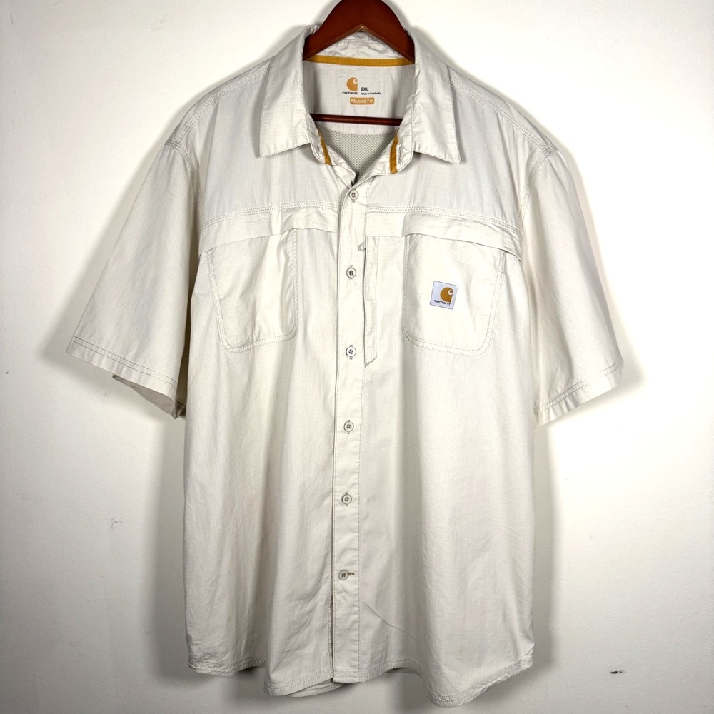 Carhartt Force Fishing Shirt Men's 2XL Short Sleeves Outdoor Performance Hiking
